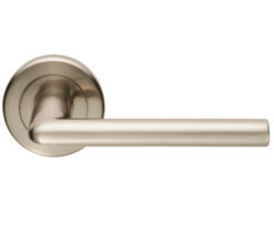 Serozzetta Residential Dieci Door Handles On Round Rose - Satin Nickel (sold in pairs)