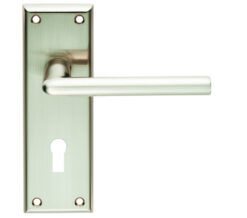 Serozzetta Residential Dieci Door Handles On Backplate, Satin Nickel  (sold in pairs)