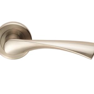 Serozzetta Residential Venti Door Handles On Round Rose – Satin Nickel (sold in pairs)