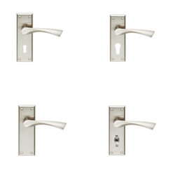 Serozzetta Residential Venti Door Handles On Backplate - Satin Nickel (sold in pairs)