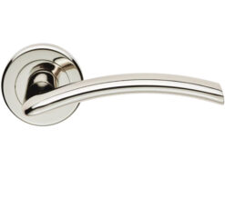 Serozzetta Residential Trenta Door Handles On Round Rose, Polished Nickel  (sold in pairs)