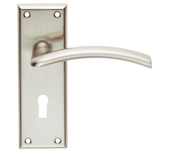 Serozzetta Residential Trenta Door Handles On Backplate, Satin Nickel  (sold in pairs)