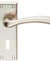 Serozzetta Door Handles On Backplate – 150mm x 50mm x 10mm – Satin Nickel
