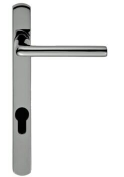 Rosa Narrow Plate, 92mm C/C, Euro Lock, Polished Chrome Or Satin Chrome Door Handles (sold in pairs)