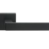 Manital Techna Door Handles On Square Rose, Black (sold in pairs)