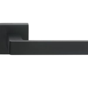 Manital Techna Door Handles On Square Rose, Black (sold in pairs)