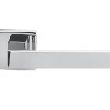 Manital Techna Door Handles On Square Rose, Polished Chrome (sold in pairs)
