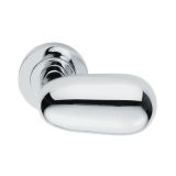 Manital Uovo Door Handles On Round Rose, Polished Chrome (sold in pairs)