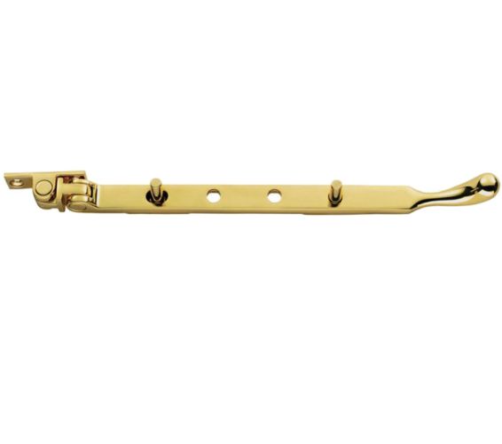 Bulb End Casement Window Stays (8″, 10″ Or 12″), Polished Brass