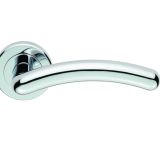 Serozzetta Noxia Door Handles On Round Rose, Polished Chrome  (sold in pairs)