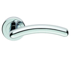 Serozzetta Noxia Door Handles On Round Rose, Polished Chrome  (sold in pairs)
