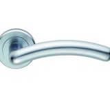 Serozzetta Noxia Door Handles On Round Rose, Satin Chrome  (sold in pairs)
