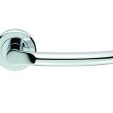 Serozzetta Nelson Door Handles On Round Rose, Polished Chrome  (sold in pairs)