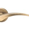 Serozzetta Olivier Door Handles On Round Rose – Antique Brass (sold in pairs)