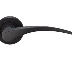 Serozzetta Olivier Door Handles On Round Rose – Matt Black (sold in pairs)
