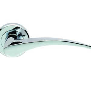 Serozzetta Olivier Door Handles On Round Rose – Polished Chrome (sold in pairs)