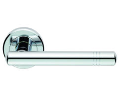 Serozzetta Atalaya Door Handles On Round Rose, Polished Chrome  (sold in pairs)