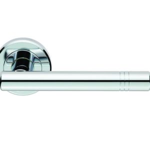 Serozzetta Atalaya Door Handles On Round Rose, Polished Chrome  (sold in pairs)