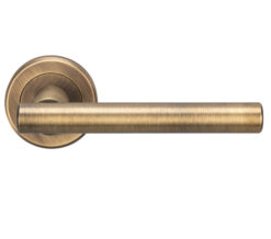 Serozzetta Philadelphia Lever On Rose Door Handles - Antique Brass (sold in pairs)