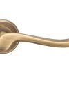 Serozzetta Verdun Door Handles On Round Rose – Antique Brass (sold in pairs)