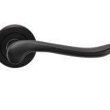 Serozzetta Verdun Door Handles On Round Rose - Matt Black (sold in pairs)
