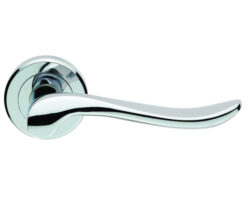 Serozzetta Verdun Door Handles On Round Rose - Polished Chrome (sold in pairs)