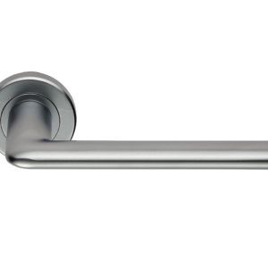 Serozzetta Manon Door Handles On Round Rose, Satin Chrome –   (sold in pairs)