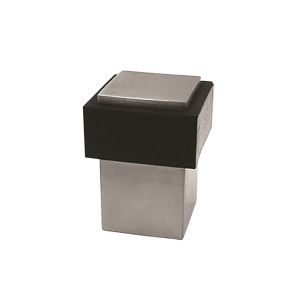Steelworx Square Floor Door Stop With Rubber Buffer – Grade 304 Satin Stainless Steel