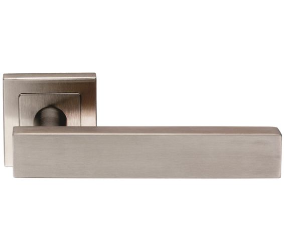 Eurospec Carla Rectangular Stainless Steel Door Handles – Satin Stainless Steel  (sold in pairs)