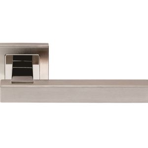 Eurospec Renzo Square Stainless Steel Door Handles – Polished & Satin Stainless Steel  (sold in pairs)