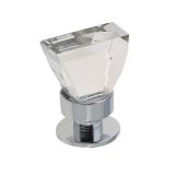Crystal Cabinet Knob (16mm x 30mm), Polished Chrome With Swarovski Crystal