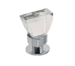 Crystal Cabinet Knob (16mm x 30mm), Polished Chrome With Swarovski Crystal