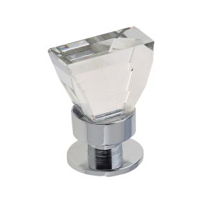 Crystal Cabinet Knob (16mm x 30mm), Polished Chrome With Swarovski Crystal