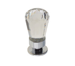 Crystal Cabinet Knob (14mm x 35mm), Polished Chrome With Swarovski Crystal