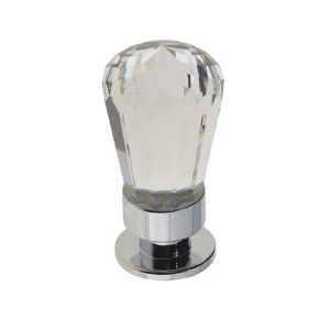 Crystal Cabinet Knob (14mm x 35mm), Polished Chrome With Swarovski Crystal