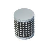 Cylindrical Cabinet Knob (20mm x 25mm), Polished Chrome With Swarovski Crystal
