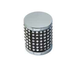 Cylindrical Cabinet Knob (20mm x 25mm), Polished Chrome With Swarovski Crystal