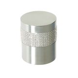 Cylindrical Mortice Door Knob, Satin Chrome With Swarovski Crystal On A Silver Band