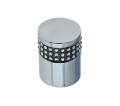 Cylindrical Cabinet Knob (20mm x 25mm), Polished Chrome With Swarovski Crystal