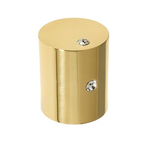Crystal Cylindrical Mortice Door Knob, Polished Brass With Swarovski Crystal