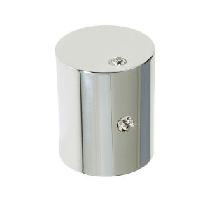 Crystal Cylindrical Mortice Door Knob, Polished Chrome With Swarovski Crystal