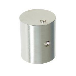 Crystal Cylindrical Mortice Door Knob, Satin Chrome With Swarovski Crystal