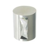 Crystal Cylindrical Mortice Door Knob, Satin Chrome With Swarovski Crystal