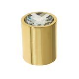 Crystal Cylindrical Mortice Door Knob, Polished Brass With Swarovski Crystal