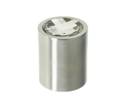 Crystal Cylindrical Mortice Door Knob, Satin Chrome With Swarovski Crystal