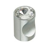 Crystal Cabinet Knob (20mm Diameter), Satin Chrome With Swarovski Crystal