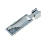 Cabinet Drop Handle, Polished Chrome With Swarovski Crystal