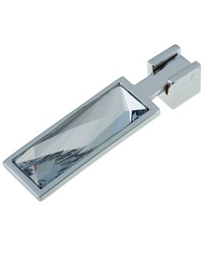 Cabinet Drop Handle, Polished Chrome With Swarovski Crystal