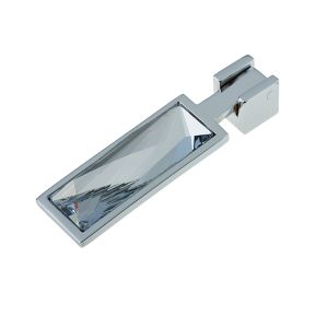 Cabinet Drop Handle, Polished Chrome With Swarovski Crystal