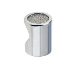 Cabinet Knob, Polished Chrome With Swarovski Crystal